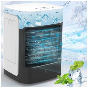 Climatizador de Ar Portátil Birsppy 230mL com 3 Velocidades, USB e Controle, 110v, GXUUJCDEE TF01B, Branco