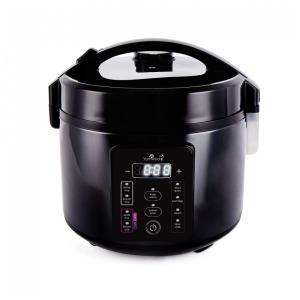 Panela de Arroz Elétrica até 5 Xícaras não Cozidas com 3 Funções, 110V 500W, Yum Asia, Preta