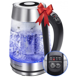 Chaleira Elétrica 1.7L com Desligamento Automático, Aço Inoxidável, 1100W, 110v, AIGOSTAR, Prateado