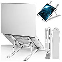 Suporte Ergonômico Laptop Mocoe Ajustável Dobrável Prata