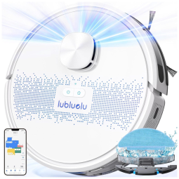 Aspirador Robô e Esfregão 2 em 1 com Navegação LiDAR, 5 Mapas Inteligentes, Compatível com App e Alexa, 110V, Lubluelu