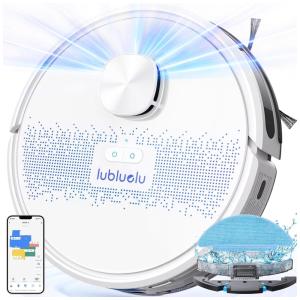Aspirador Robô e Esfregão 2 em 1 com Navegação LiDAR, 5 Mapas Inteligentes, Compatível com App e Alexa, 110V, Lubluelu