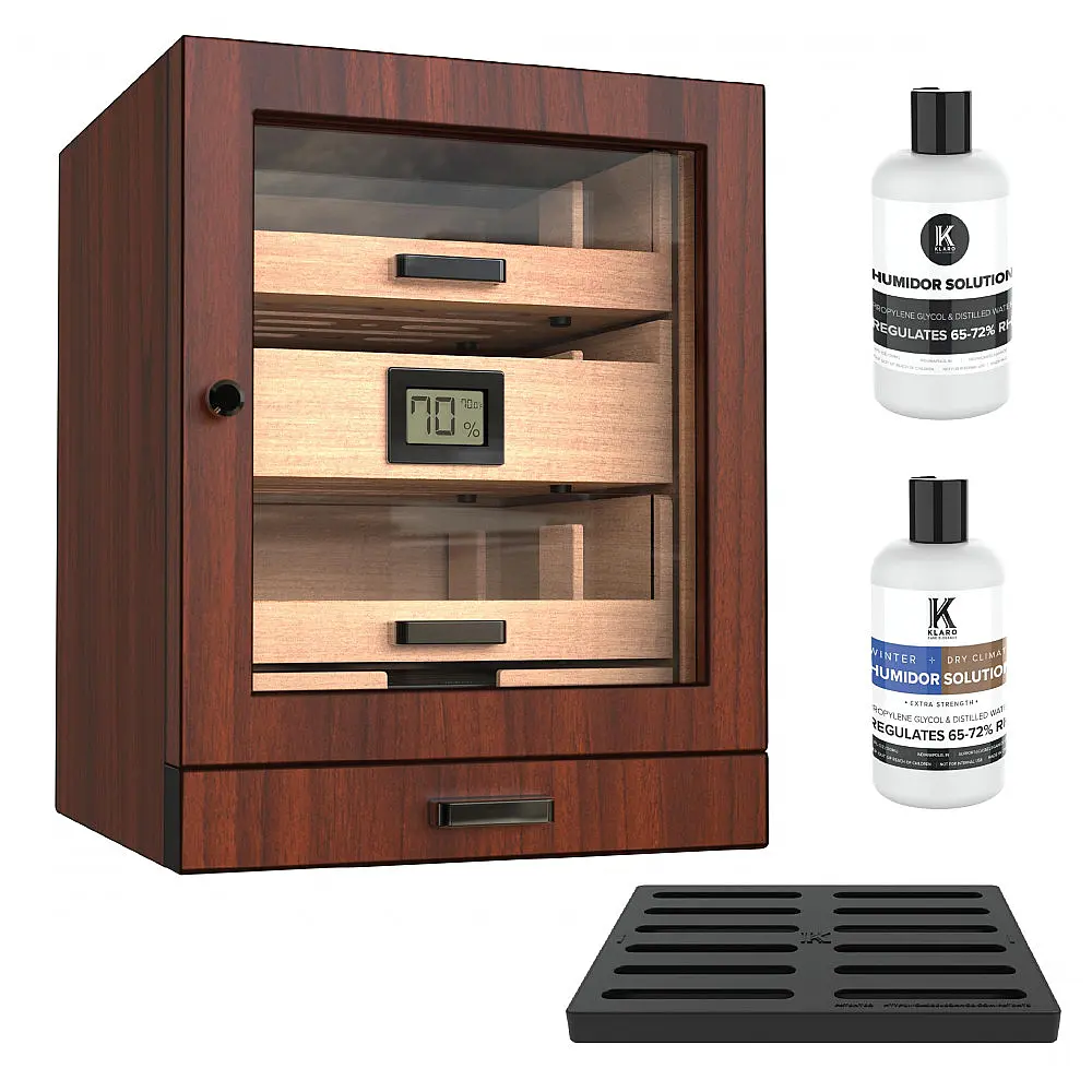 Humidor de Charutos Case Elegance Luca Marrom 80-100 Charutos com Cedro Espanhol e Higrômetro Digital