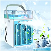 Climatizador Portátil 4 em 1 com 3 Velocidades e Recarregável por USB, Bubbacare, Branco