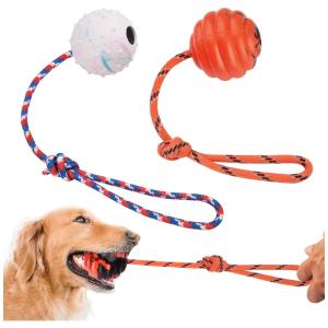 Bola de Puxar para Treinamento de Cães 2 PCS, PRIMEPETS, Vermelho
