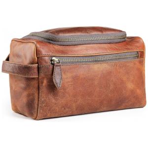 Necessaire Masculina de Couro 4L, GEARFOURTH, Marrom