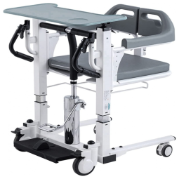 PAYRFV Cadeira de Banho Móvel com Elevador de Transferência Hidráulico e Assento Dividido, até 99 kg, Cinza