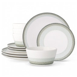 Aparelho de Jantar para Todas as Ocasiões com 12 Peças, Formato Redondo e Material de Porcelana, Noritake G037-12E, Colorido