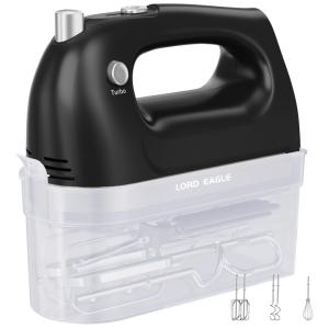 Batedeira de Mão com 5 Velocidades e Acessórios, 300W, 110v, LORD EAGLE, Branco