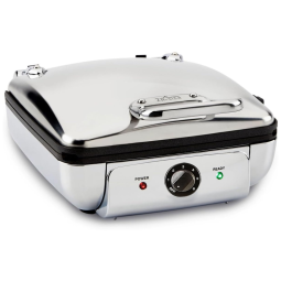 Máquina de Waffle Totalmente Revestida 4 Fatias 850W, prata, 110v, ALL CLAD WD822D51, Prateado