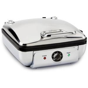 Máquina de Waffle Totalmente Revestida 4 Fatias 850W, prata, 110v, ALL CLAD WD822D51, Prateado