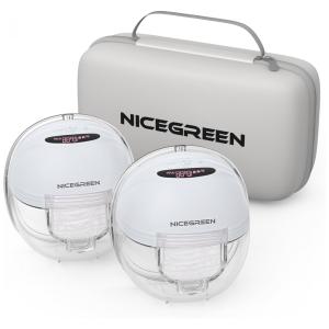 Bomba Tira Leite Elétrica com 3 Modos, 12 Níveis, à Prova de Vazamentos e Baixo Ruído, 2Un, NICEGREEN LIFE, Branca