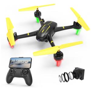 Drone com Camera 1080P para Crianças e Adultos, ELINOOVER H828HW, Amarelo