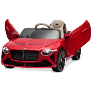 Carro Elétrico Infantil Bentley Bacalar a Bateria 12V com 3 Velocidades, Luzes LED e Controle Remoto, Kidzone, Vermelho