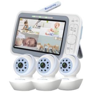 Babá Eletrônica Moonybaby com 3 Câmeras 720p HD e Bateria de Longa Direção