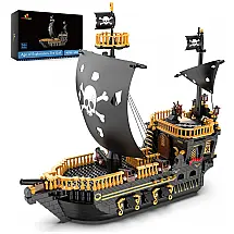 Kit de Construção Navio com 1288 Peças, JMBricklayer, Preto