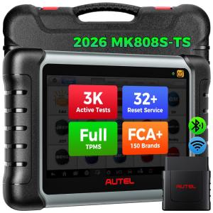 Scanner Automotivo TPMS Completo Bluetooth Memória de 32G Vários Idiomas, AUTEL MK808TS, Preto