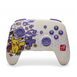 Controle sem fio PowerA Enhanced Wireless para Nintendo Switch Pokémon Blossom com bateria recarregável e botões avançados mapeáveis