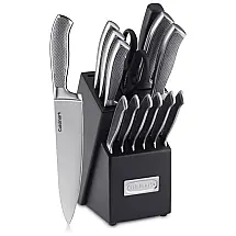 Conjunto de Facas em Aço Inoxidável com Bloco de Bancada, 15 Peças, CUISINART C77SS 15P, Preto