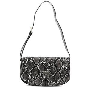 London Fog Bolsa Feminina de Ombro em Couro Sintético, Branca e Preta