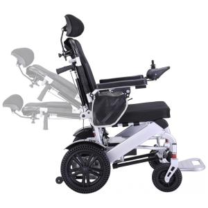 Cadeira de Rodas Elétrica Dobrável com Encosto Automático para Adultos de até 150 kg, ActiWe Modelo 2, Branca