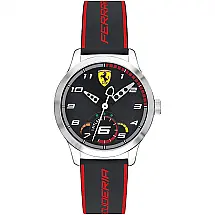 Relógio de Pulso Pitlane Quartzo em Aço Inoxidável Pulseira de Silicone, FERRARI 0860003, Preto