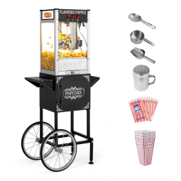 Pipoqueira Elétrica Estilo Cinema com Rodas e Chaleira de 236g Rende até 7L de Pipoca Inclui Colher de Pipoca e Colher de Óleo, 850W