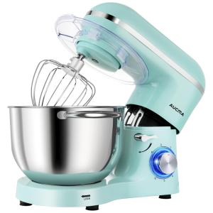 Batedeira Elétrica de Bancada 6.5 Litros 6 Velocidades em Aço Inoxidável, 110V 660W, Aucma, Verde