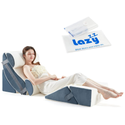 Conjunto de 6 Travesseiros Ortopédicos em Cunha de Espuma de Memória Ajustável para Alívio de Dor no Joelho, Lombar e Costas, Lazyziz, Cinza