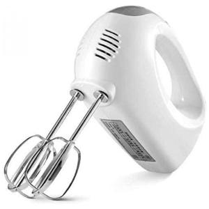 Batedeira de Mão Elétrica com 5 Velocidades e Acessórios em Aço Inoxidável, 100W, Branca, 110v, FENDOU, Branco