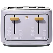 Torradeira elétrica Beautiful 4 fatias lavanda com display digital touch, ranhuras largas autoajustáveis, controle de tostagem, 1800W, 110V