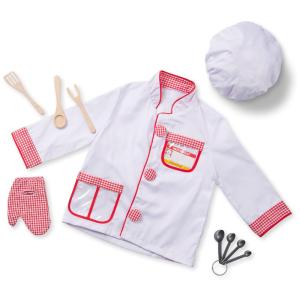 Kit Fantasia Chef de Cozinha Infantil com Acessórios para Crianças de 3 Anos a 6 Anos, Melissa & Doug