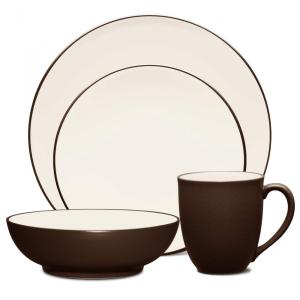 Aparelho de Jantar de Cerâmica Clássica e Durável para o Dia a Dia com 4 Peças, Formato Redondo e Material de Cerâmica, Noritake 8046-04G