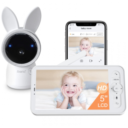 Babá Eletrônica ARENTI, Resolução 2K, Tela Sem Fio de 12,7 cm, Visão Noturna Avançada, Músicas Relaxantes, Sensor de Movimento e Choro