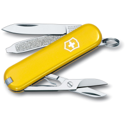 Canivete Multifuncional 7 Funções em Aço Inoxidável, Victorinox Classic SD, Amarelo