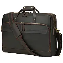 Bolsa Maleta de Couro Unissex UBANT para Laptop até 15,6", Marrom Elegante e Resistente