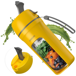 GREECHO JC 04 Liquidificador de Bancada Portátil 340 mL para Vitaminas, Recarregável, Amarelo
