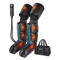 Massageador Elétrico de Compressão para Pernas e Pés 3 Modos e 3 Intensidades, SHINE WELL, Preto