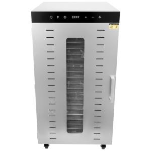Desidratador de Alimentos em Aço Inoxidável com 20 Bandejas, Controle de Temperatura e Temporizador, 110V 1700W, SAHUANIYE, Prata