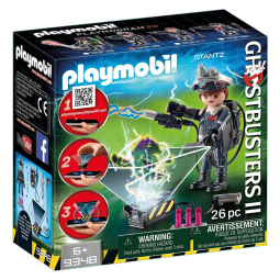 Playset Playmobil Ghostbusters II Raymond Stantz Playmogram 3D com armadilha de fantasma holográfica