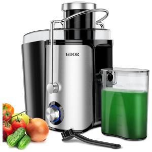 Centrífuga de Frutas e Vegetais com Rampa de Alimentação Extra Larga, 110V 1000W, GDOR, Prata