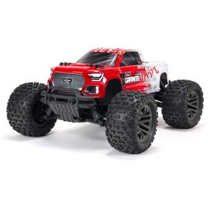 Carrinho de Controle Remoto Off Road, Escala 1:10 com Transmissor, Receptor e Inclui Bateria e Carregador, ARRMA Granito 4X4, Vermelho