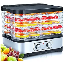 Desidratador de Alimentos Controle de Temperatura Ajustável 5 Bandejas 250W, 110v, ADOFI, Prateado