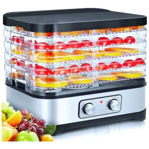 Desidratador de Alimentos Controle de Temperatura Ajustável 5 Bandejas 250W, 110v, ADOFI, Prateado