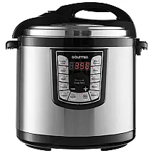 Panela de Pressão Elétrica 9.5 Litros com 13 Modos de Cozimento, Aço Inoxidável, 110V 1400W, Gourmia GPC1000, Prateada