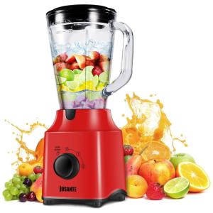 Liquidificador de Bancada 1,4L com Jarra de Vidro 2 Velocidades, 600W, 110v, JUSANTE, Vermelho