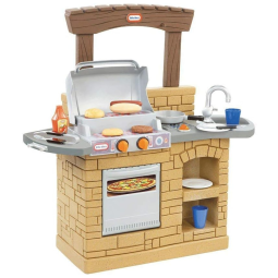 Estação de Churrasco Divertida com Acessórios para Crianças de 2 a 10 Anos, LITTLE TIKES 633911M, Marrom