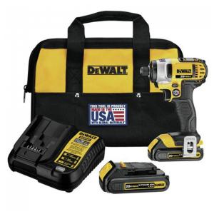DCF885C2 Kit Chave de Impacto sem Fio com Bateria 20V MAX, Carregador e Bolsa de Transporte, DEWALT DEWDCF885C2, Amarelo
