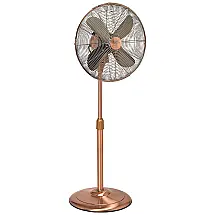Ventilador de Piso com Pedestal, 3 Velocidades e Altura Ajustável, Deco BREEZE Retrô DBF0210, Preto Metálico