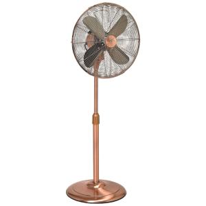 Ventilador de Piso com Pedestal, 3 Velocidades e Altura Ajustável, Deco BREEZE Retrô DBF0210, Preto Metálico